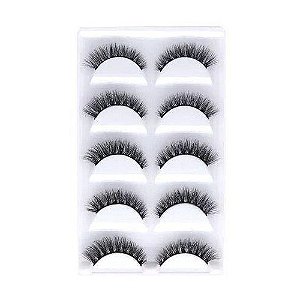 E08 - CARTELA DE CÍLIOS 5 PARES 3D