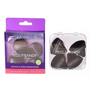 KIT COM 4 MINI ESPONJINHAS PARA PÓ + CASE - MISS FRANDY
