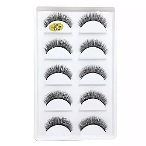 X22 - CARTELA DE CÍLIOS 5 PARES 3D