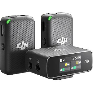 DJI Mic Microfone Lapela Duplo Sem Fio P/ Câmera e Smartphone