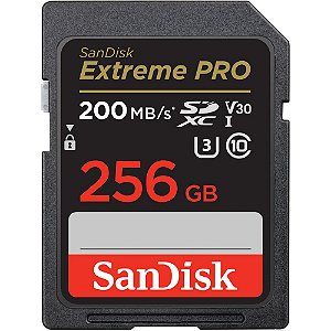 Cartão de memória Sandisk SDXC Extreme PRO 256Gb 200Mb/s