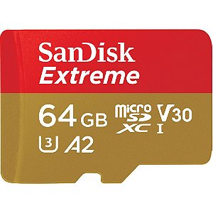 Cartão de memória SanDisk microSDXC 64GB Extreme UHS-I 200 Mb/s