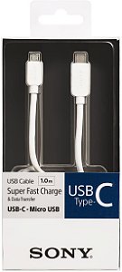Cabo Sony USB x Micro USB CP-CB100 1,0M Branco