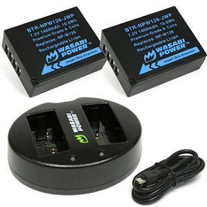 Kit Bateria Wasabi Power Fujifilm NP-W126, NP-W126S P/ X-T3 (Premium)