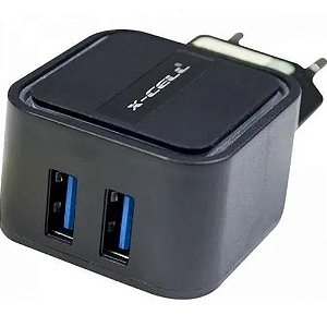 Carregador USB X-Cell Ultra 2 Portas 3.4A 15W (Anatel)