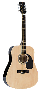 Violão Folk Tradicional Elétrico Aço