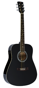 Violão Folk Tradicional Elétrico Aço