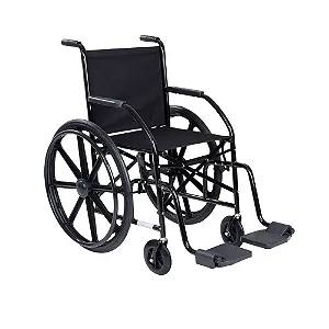 CADEIRA DE RODAS AÇO 101 NYLON PRETA 85 KG CDS