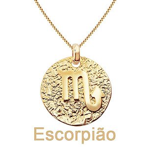 Gargantilha de signos do zodíaco em semijoia banhado em ouro 18k