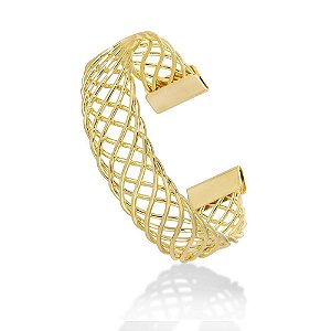 Pulseira tipo bracelete MACRAMÉ da coleção MAESTRO em semi joia banhada em ouro 18k