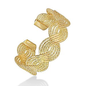 Pulseira tipo bracelete TRANÇA da coleção MAESTRO em semi joia banhada em ouro 18k