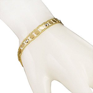 Pulseira DOTS OF LOVE banhada em ouro 18k com zircônias