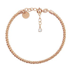 BRACELETE ALGEMA FIO TORCIDO joia banhado em ouro ROSÉ 18k