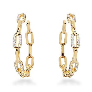 Par de brincos ARGOLA CARTIER com safiras semijoias banhadas em ouro18k