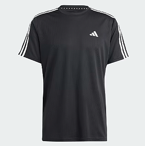 CAMISETA ESSENTIALS 3 LISTRAS ADIDAS PRETO/BRANCO NT IB8150