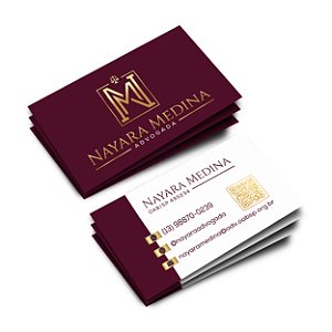 500 CARTOES DE VISITA COUCHE 300G / LAM SOFT TOUCH E HOT STAMP DOURADO FRENTE / CORTE RETO - 4X4