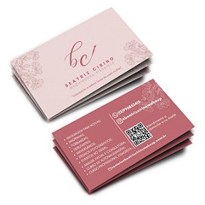 1000 CARTOES DE VISITA COUCHE 300G LAM FOSCA E VERNIZ LOCALIZADO FRENTE E VERSO - 4X4