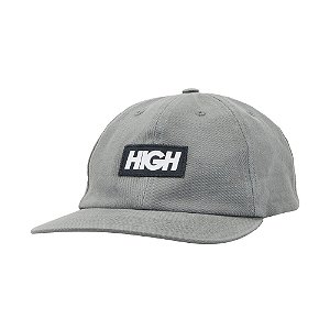 Boné High 6 Panel Logo Cinza