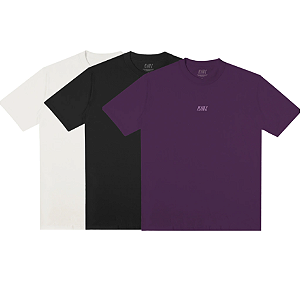 Camiseta Plano C Pack Basic Branco Roxo E Preto