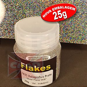 Holográfico Prata flake 008“ 25g