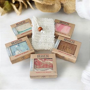 05 Sabonetes Hidratantes e Luva Esfoliante