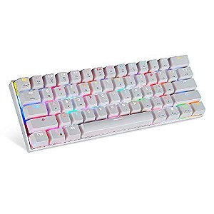 TECLADO MOTOSPEED CK62 BRANCO SWITCH VERMELHO RGB