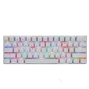 TECLADO MOTOSPEED CK62 BRANCO SWITCH AZUL RGB
