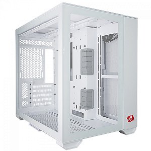 Gabinete Gamer Lian Li O11 Dynamic Mini, Redragon Spec Edition, Mid Tower, Vidro Temperado, Branco, O11DMINI-RD-W