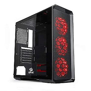 Gabinete Gamer Redragon Grimlock - Coolers RGB (temperado)