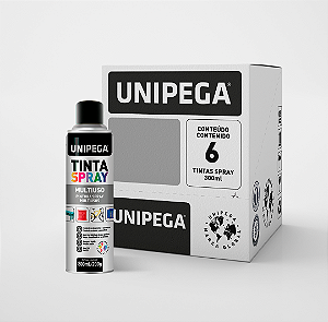 Tinta Spray Multiuso Preto Fosco 300ml/200g - Caixa com 6