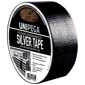 Fita Adesiva Silver Tape Preto 45mm x 5m