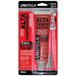 Silicone Acético Alta Temperatura Vermelho 50ml