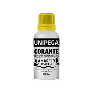 Corante Líquido Unipega Amarelo 50ml | Pigmento Concentrado para Tintas Látex e Acrílicas - Caixa com 12 unidades