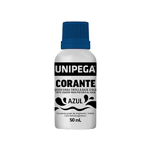 Corante Líquido Unipega Azul 50ml | Pigmento Concentrado para Tintas Látex e Acrílicas - Caixa com 12 unidades
