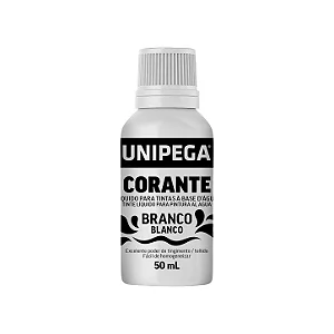 Corante Líquido Unipega Branco 50ml | Pigmento Concentrado para Tintas Látex e Acrílicas - Caixa com 12 unidades