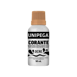 Corante Líquido Unipega Ocre 50ml | Pigmento Concentrado para Tintas Látex e Acrílicas - Caixa com 12 unidades