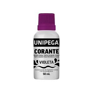 Corante Líquido Unipega Violeta 50ml | Pigmento Concentrado para Tintas Látex e Acrílicas - Caixa com 12 unidades