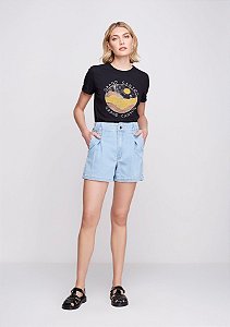 Shorts Dzarm reto em jeans de algodão :)