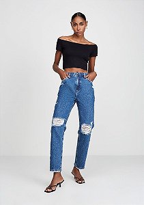 Calça jeans mom  cintura alta  :)