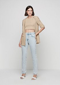 Calça jeansreta cintura alta - Dzarm >>