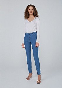 Calça Jeans Super Skinny Cintura Alta Ultra Stretch Dzarm