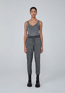 Calça  Jogger Em Tricô De Viscose E Poliéster**