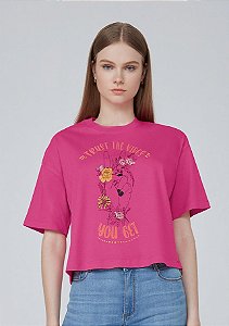 Camiseta Ampla Com Estampa - Rosa *****