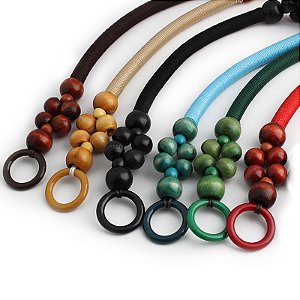 Bolsa de Corda Frisada Madeira com Alça em U, Bolsa de Crochê Adequado para Prai