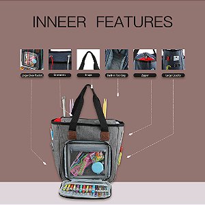 Bolsa de tricô, bolsa de armazenamento de fios para agulhas de tricô