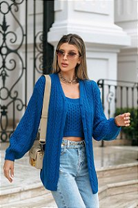 Twinset Alongado - Azul