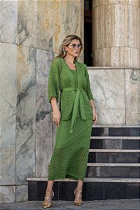 Conjunto De Saia E Kimono - Verde