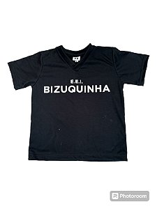 Camiseta Manga Curta  Preta Bizuquinha