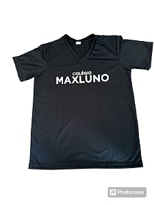 Camiseta Manga Curta Preta Colegio Maxluno