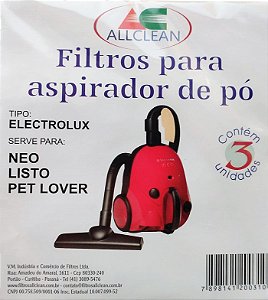Saco para Aspirador de Pó Electrolux NEO10-MEO11-LISTO-PET LOVER